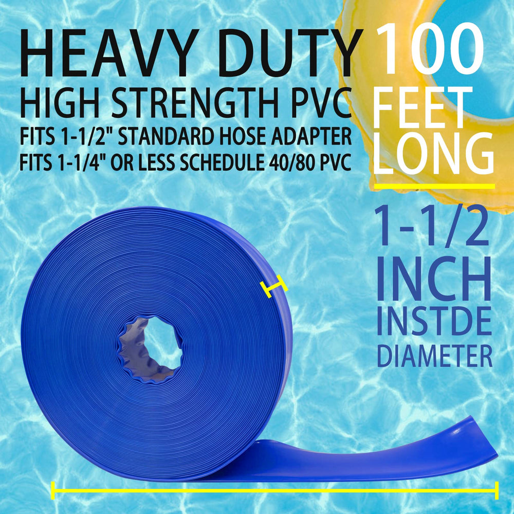 Poolvio hose beside ruler showing 1.5-inch bore and accurate sizing