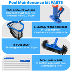 Poolvio spa-jet vacuum close-up showing twist-lock debris bag benefit