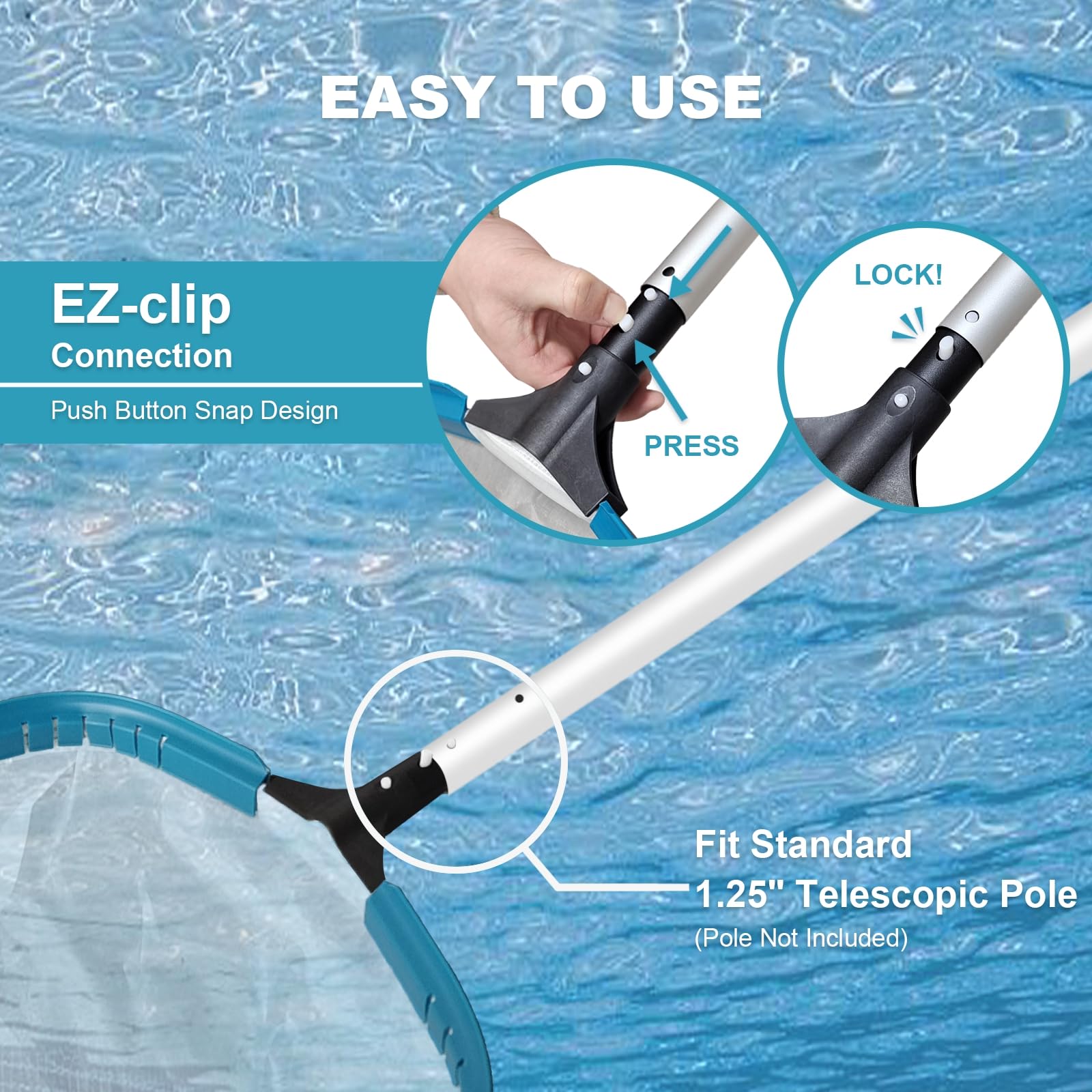 POOLWHALE aluminum alloy frame connection illustrating durable, bend-resistant construction