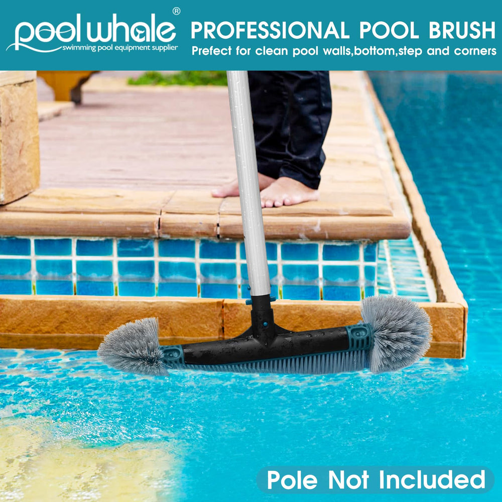 POOLWHALE cleaning pool steps and corners for thorough access