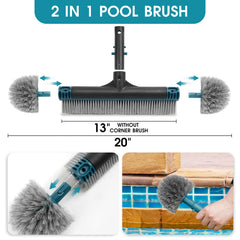 POOLWHALE closeup of premium nylon bristles for effective cleaning