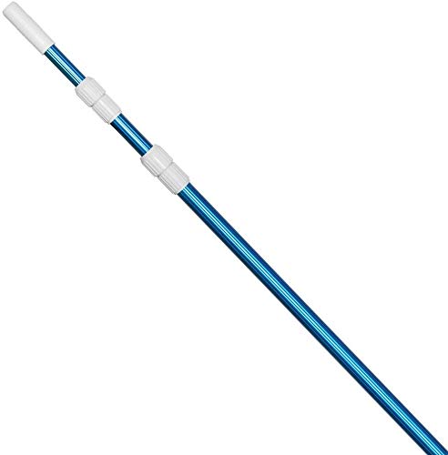 POOLWHALE collapsed pole beside measuring tape showing compact storage advantage
