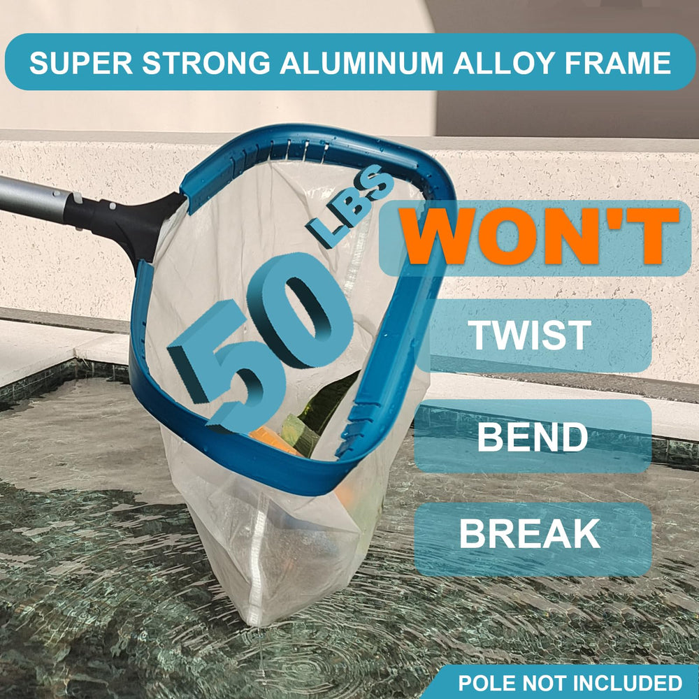 POOLWHALE EZ-clip handle attachment showing secure pole connection and safe use