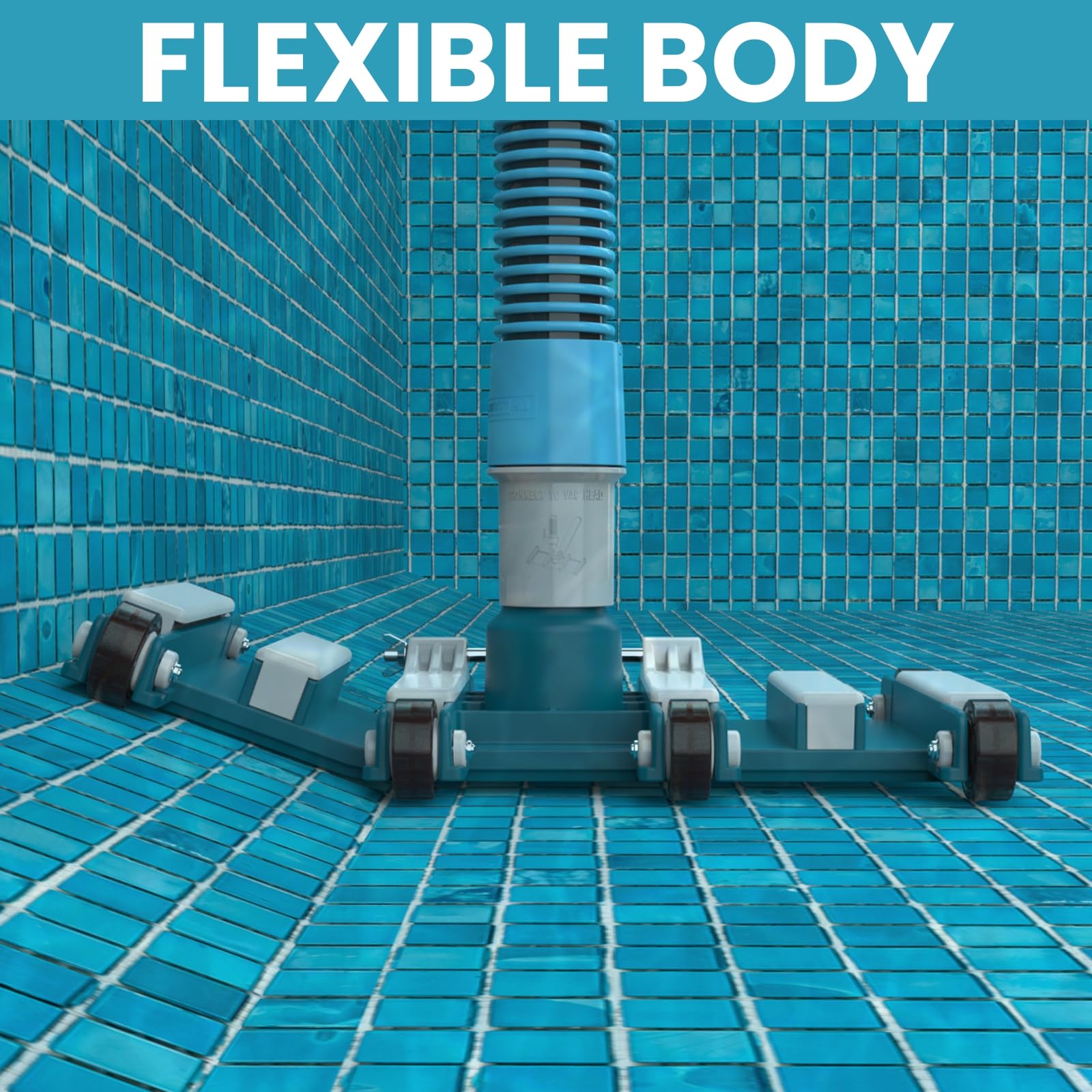 POOLWHALE flexible body detail demonstrating water flow channels and surface conformity