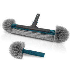 POOLWHALE front view of 20 inch brush head showing full broom benefit
