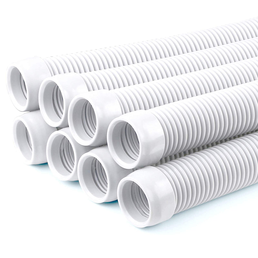 POOLWHALE front view of hose kit showing eight 3ft sections for easy replacement