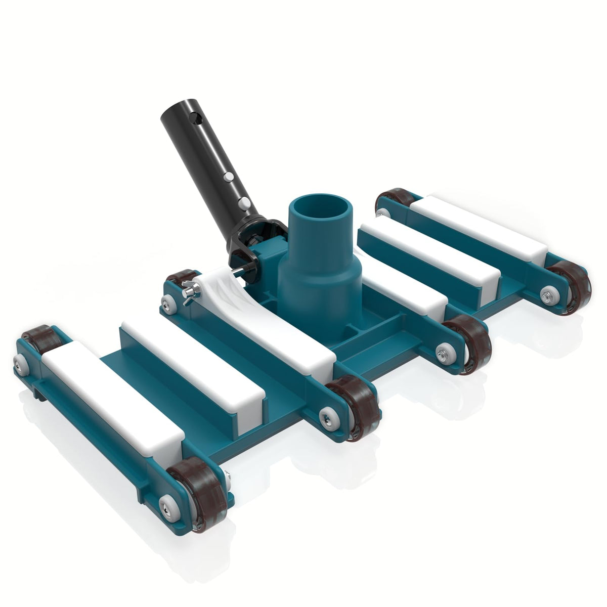 POOLWHALE front view of 14-inch vacuum head showing wide cleaning path and durability
