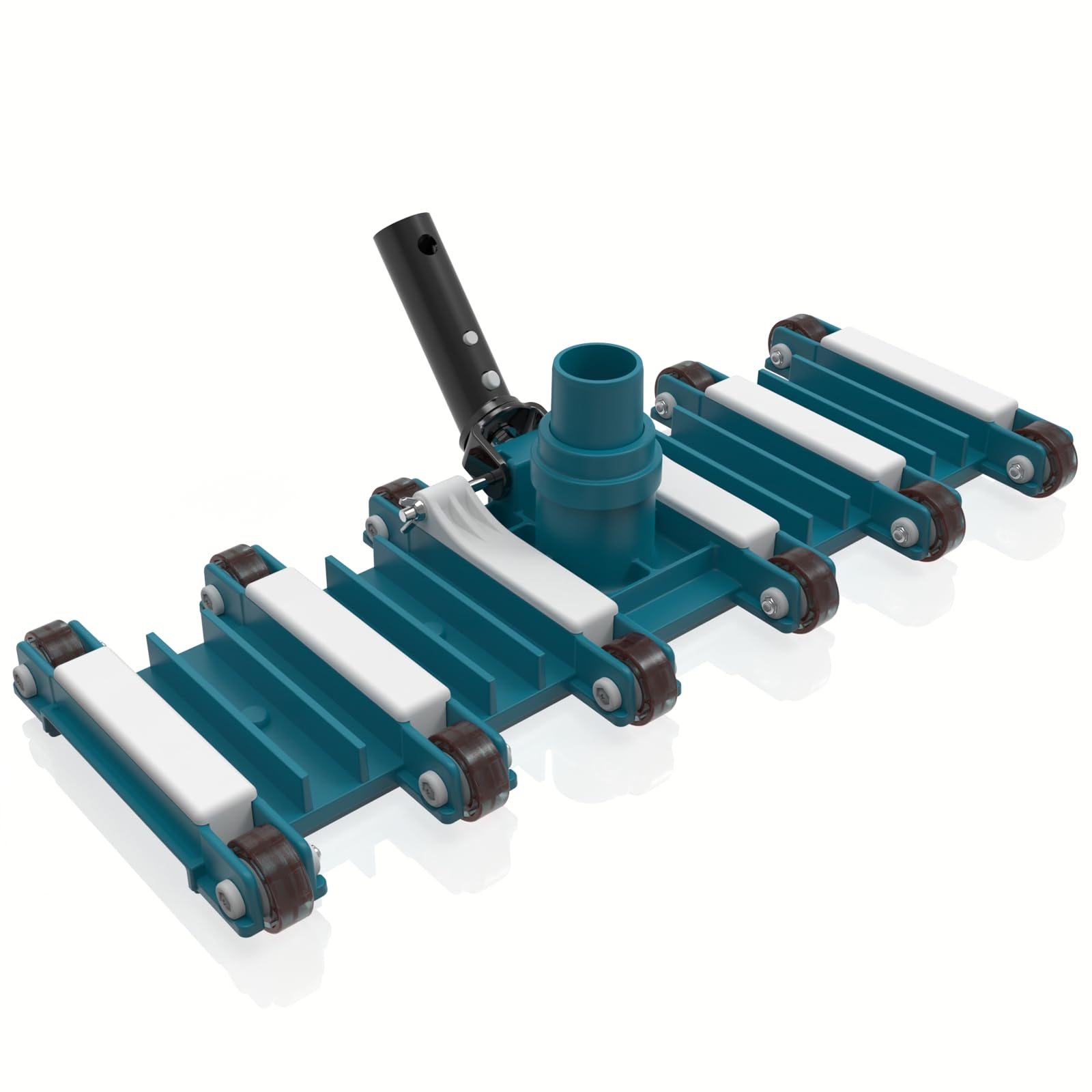 POOLWHALE front view of 19 inch vacuum head showing extra-wide cleaning coverage and efficiency