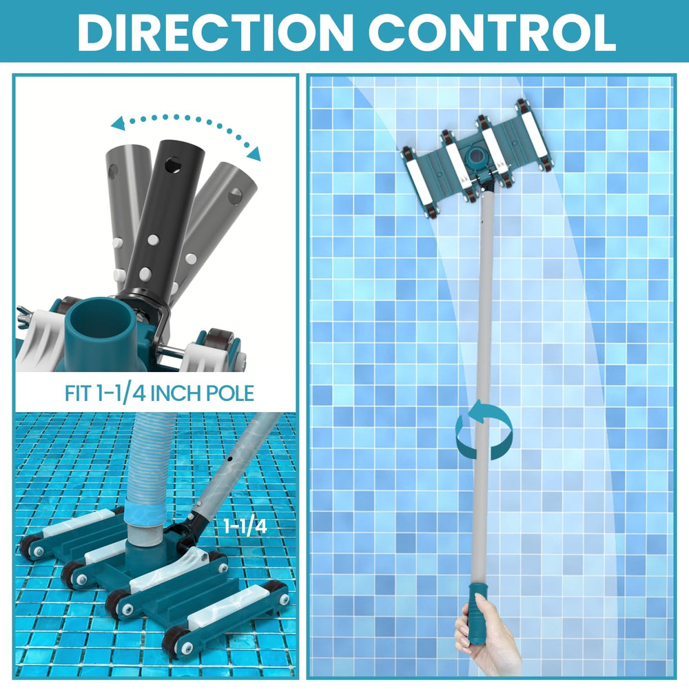 POOLWHALE vacuum head in use in inground pool for efficient cleaning