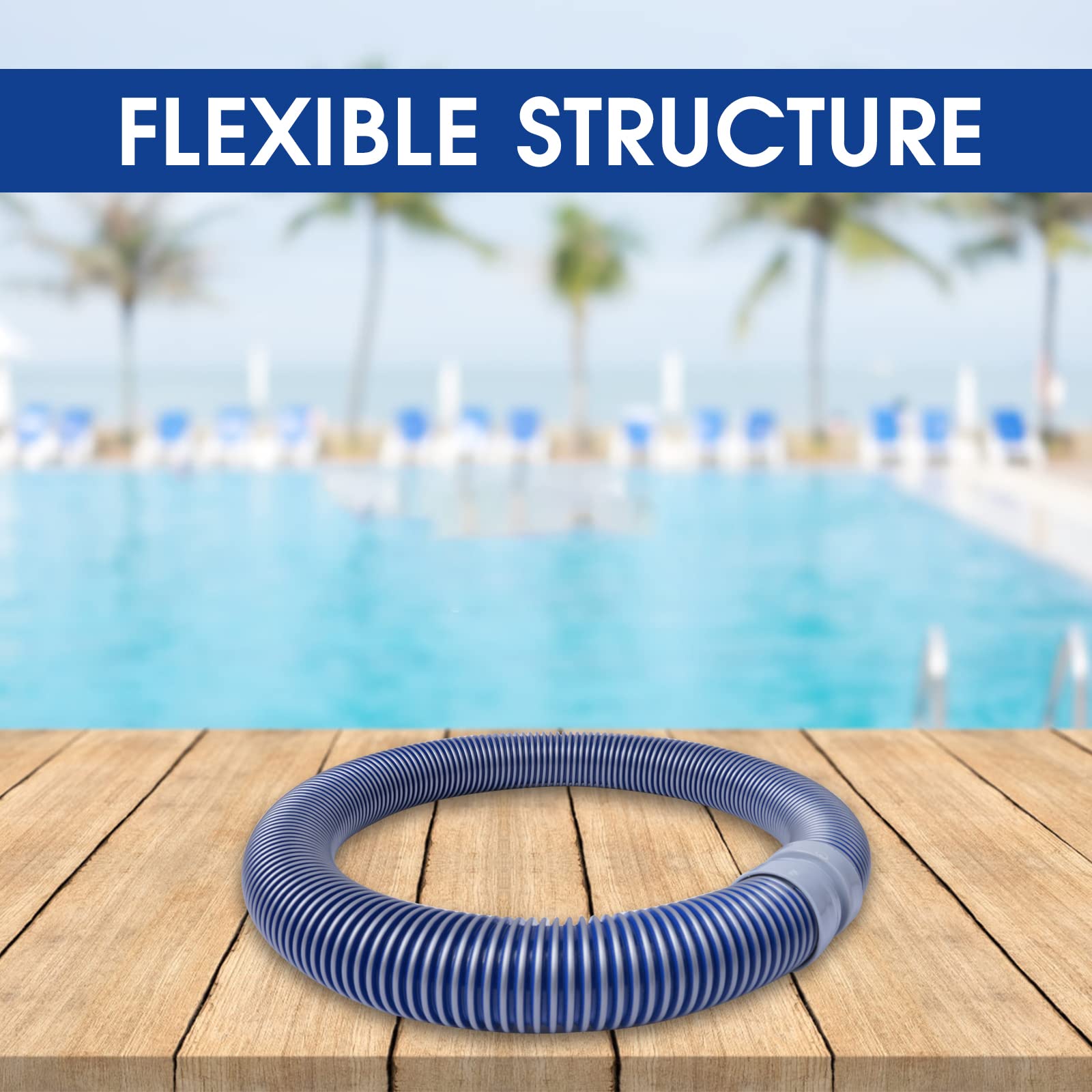 POOLWHALE product label highlighting HDPE construction for UV and chemical resistance