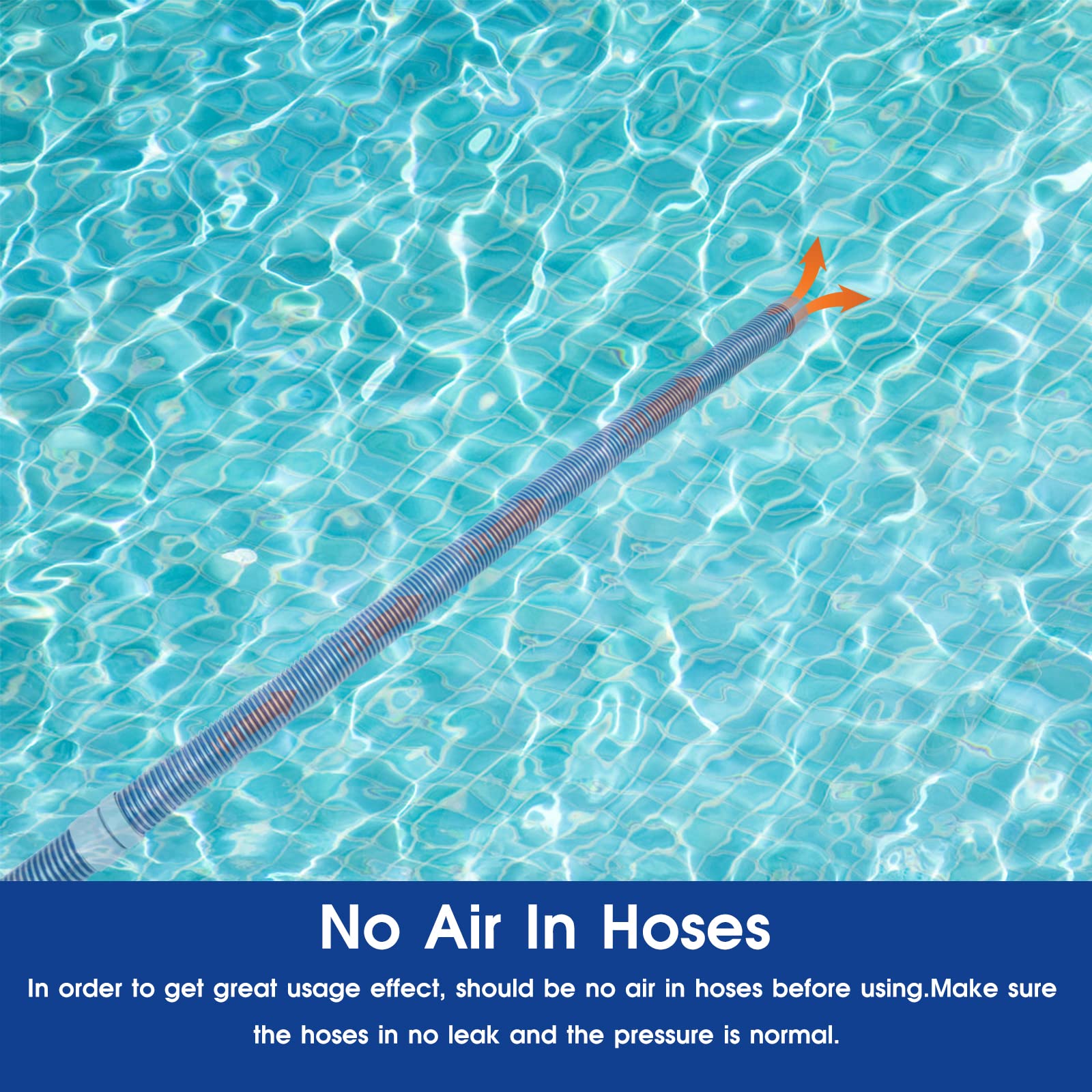 POOLWHALE hose next to measuring tape showing over 26 feet length for coverage clarity