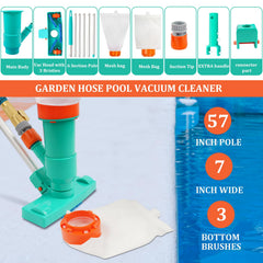 POOLWHALE assembled pole extended to reach deep pool areas with comfort