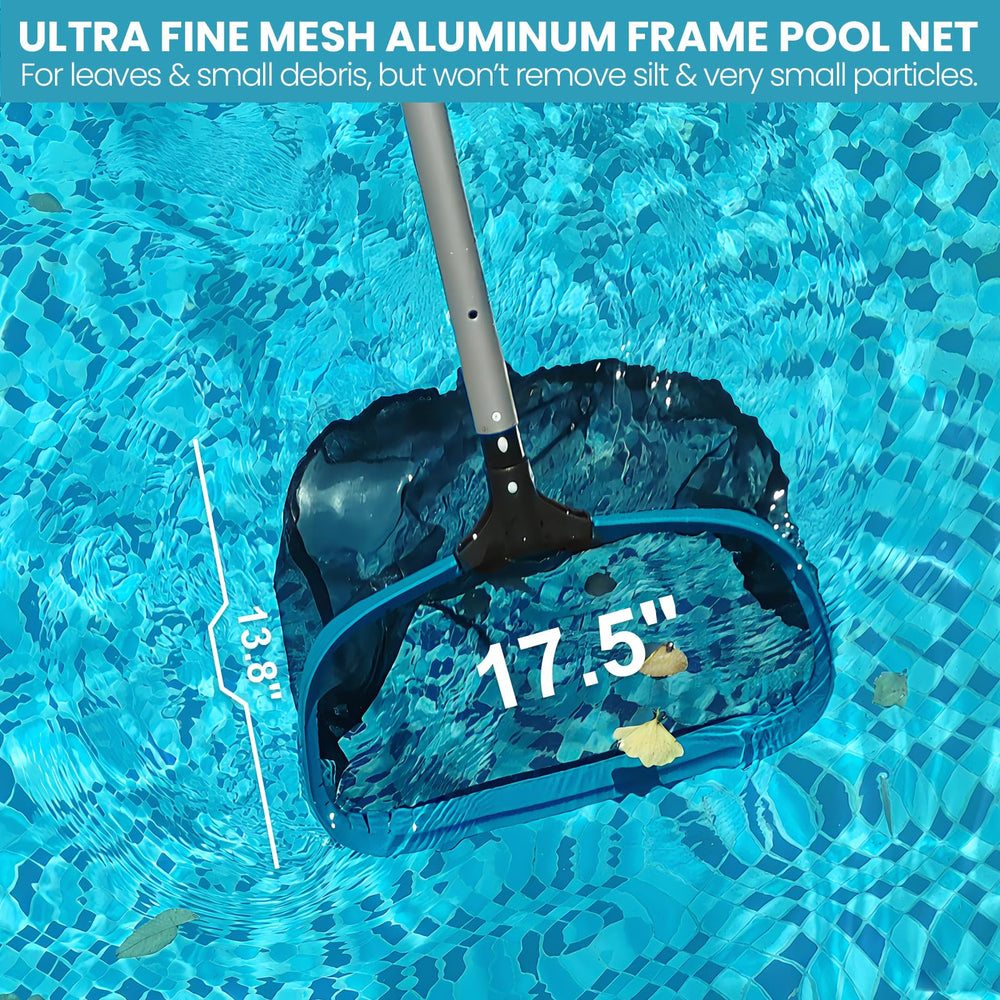 POOLWHALE pole and brush in use scrubbing pool wall for faster cleaning
