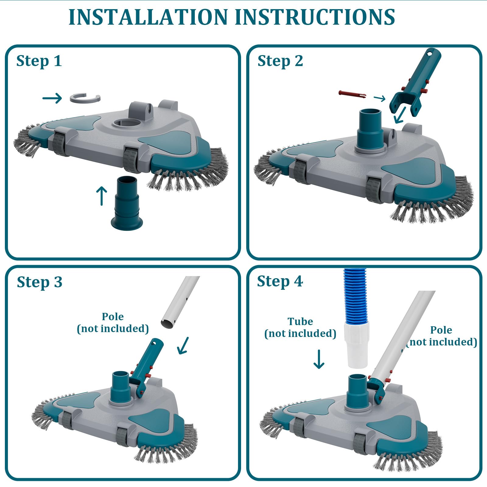 POOLWHALE swivel hose connection reducing kinks and improving flow