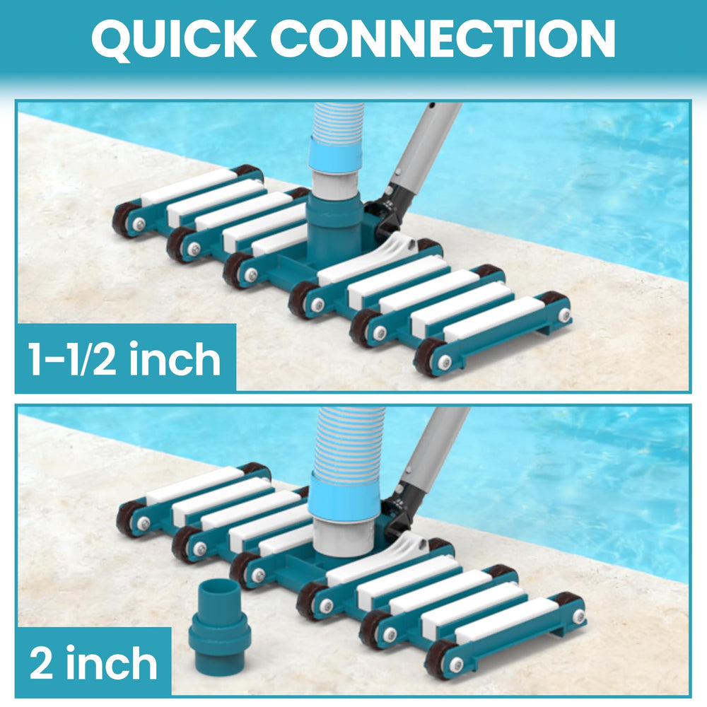 POOLWHALE detail of urethane wheel protecting pool surface while ensuring smooth rolling