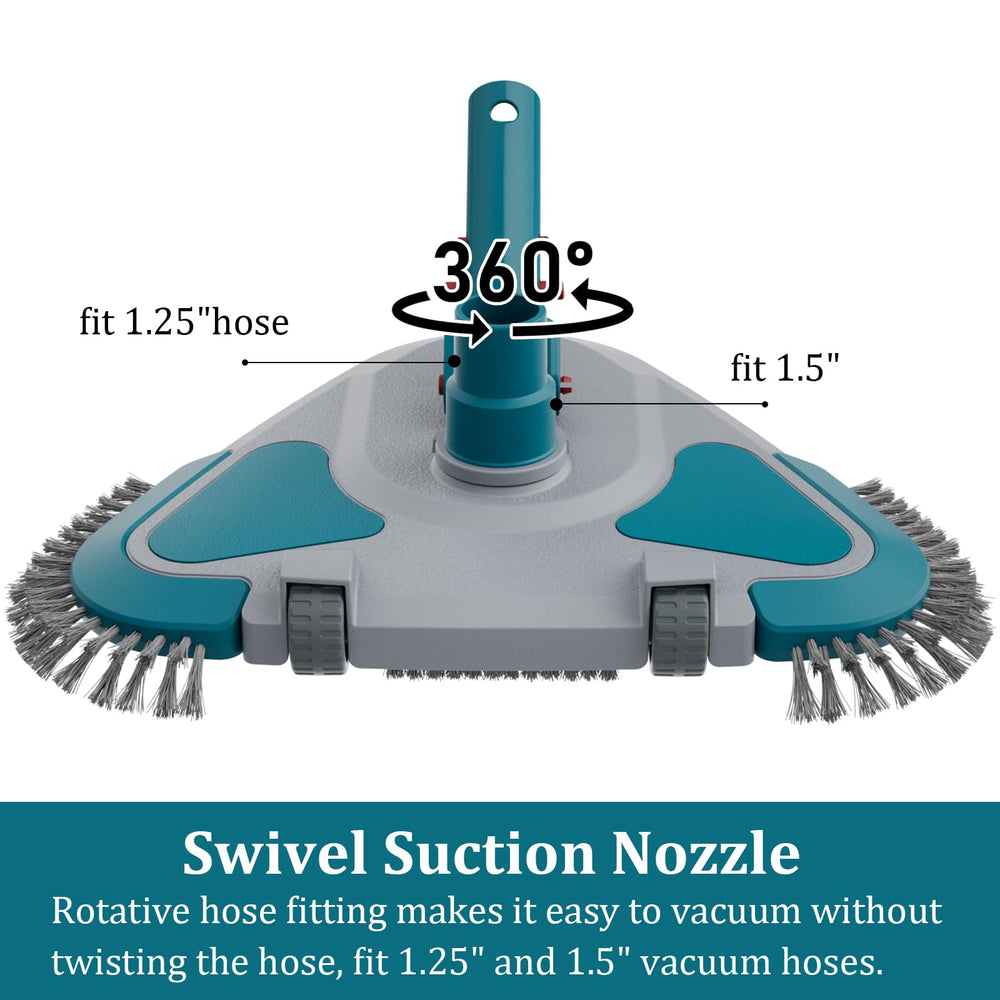 POOLWHALE weighted base detail for fast sinking and steady suction