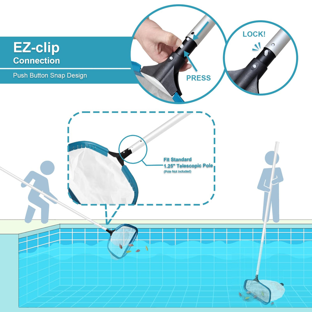 POOLWHALE weighted bottom block on net head for easier dumping and improved debris release