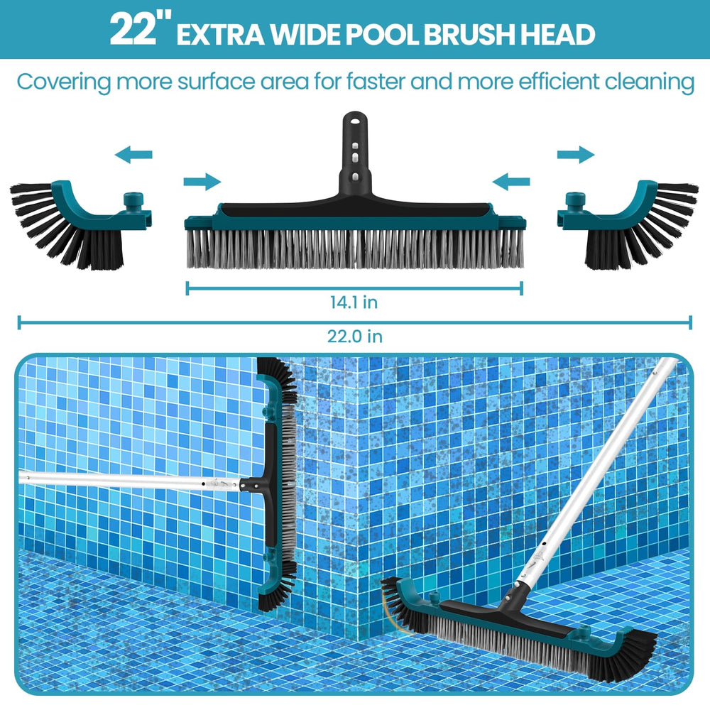 POOLWHALE wheeled vacuum head gliding on pool floor for easy debris pickup