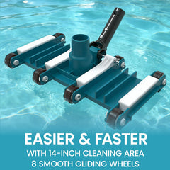 POOLWHALE urethane wheels closeup protecting surface and rolling smoothly