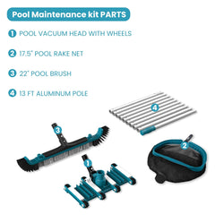 POOLWHALE close-up of 22-inch brush bristles for efficient scrubbing