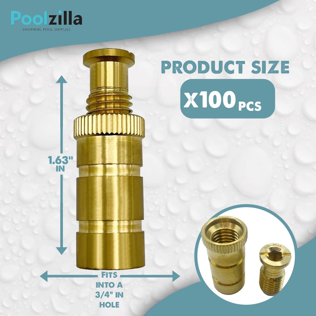 Poolzilla close-up of anchor threads highlighting brass strength and secure hold