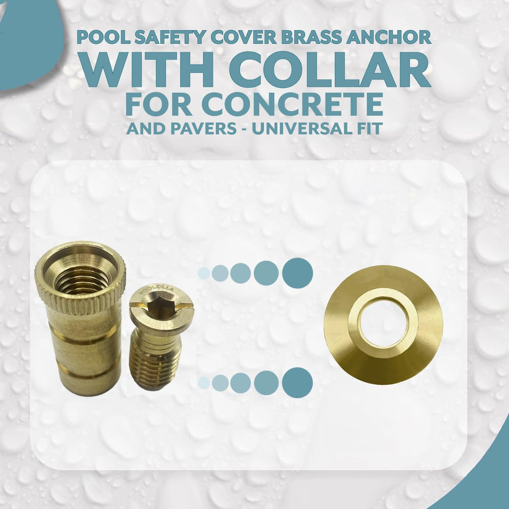 Poolzilla anchor in use securing a safety cover for reliable hold