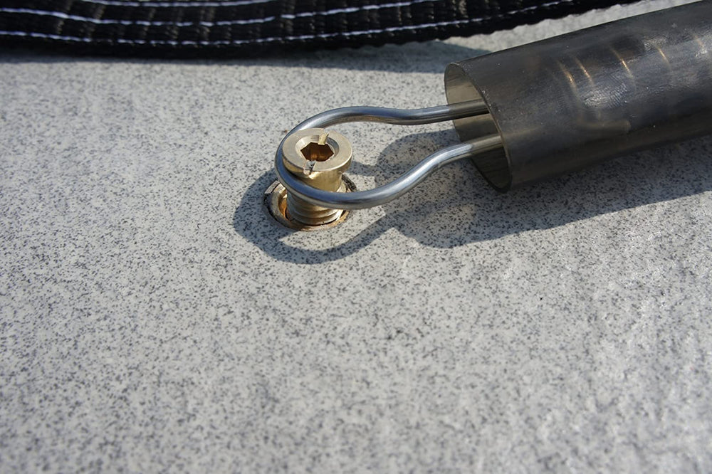 Poolzilla removable insert and screw close-up showing easy replacement capability