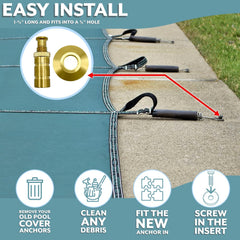 Poolzilla anchor installed flush in pool deck providing clean low-profile look
