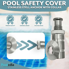 Poolzilla anchor side profile seated in paver illustrating secure fit