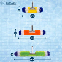 Poolzilla close-up of 360-degree bristles demonstrating scratch-free scrubbing