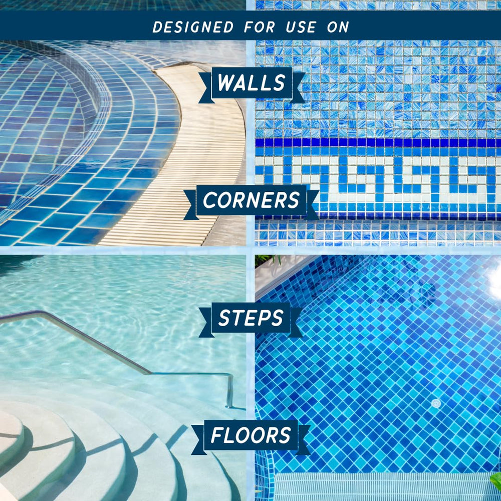 Poolzilla brush cleaning pool step delivering precise edge and grout cleaning