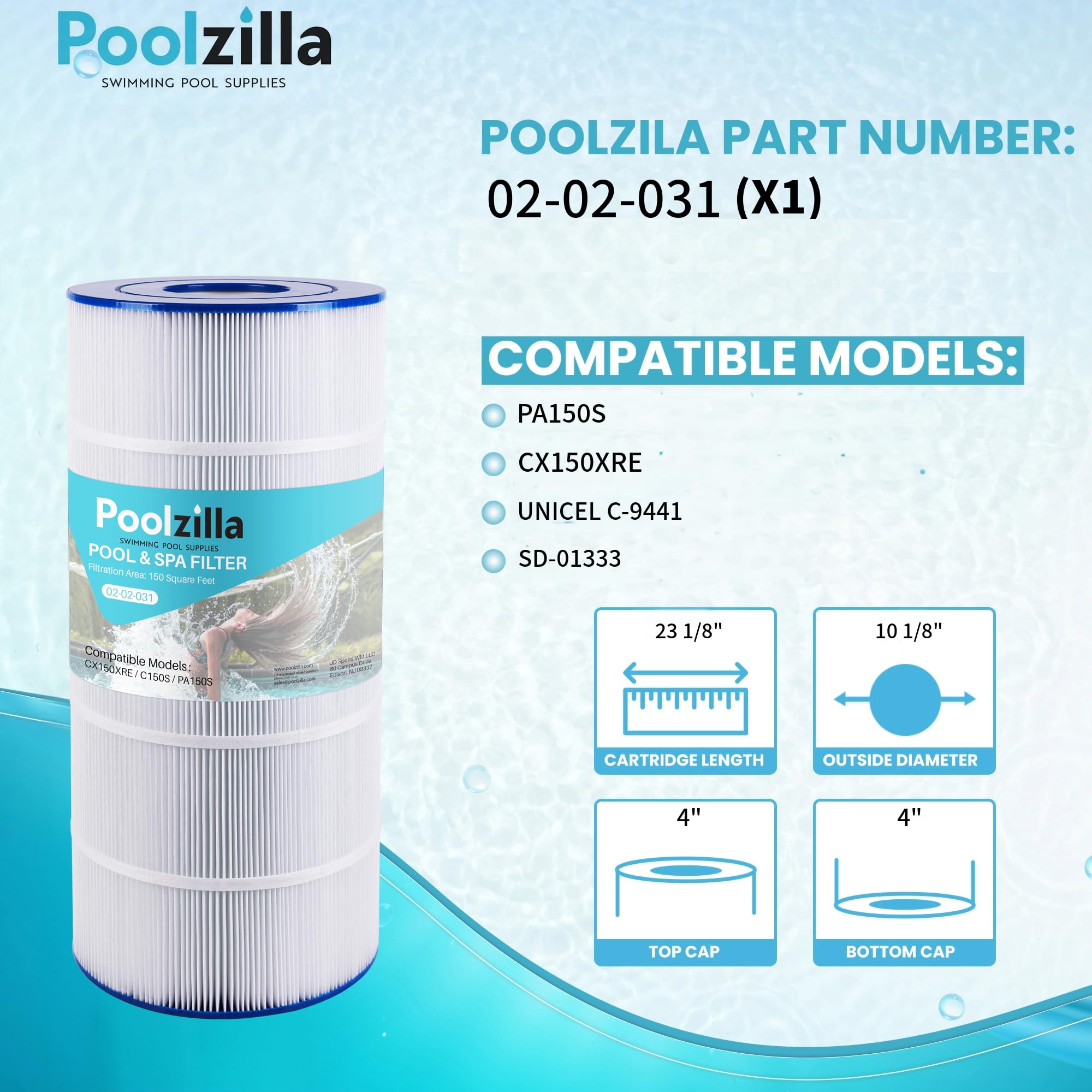 Poolzilla close-up of pleated filter media highlighting improved dirt trapping