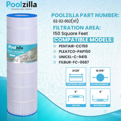 Poolzilla pleated media close-up highlighting enhanced debris capture
