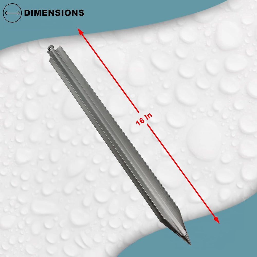 Poolzilla stainless steel shaft close-up highlights corrosion resistance benefit