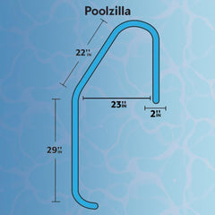 Poolzilla white escutcheon and bumper installed for a finished, chemical-resistant edge