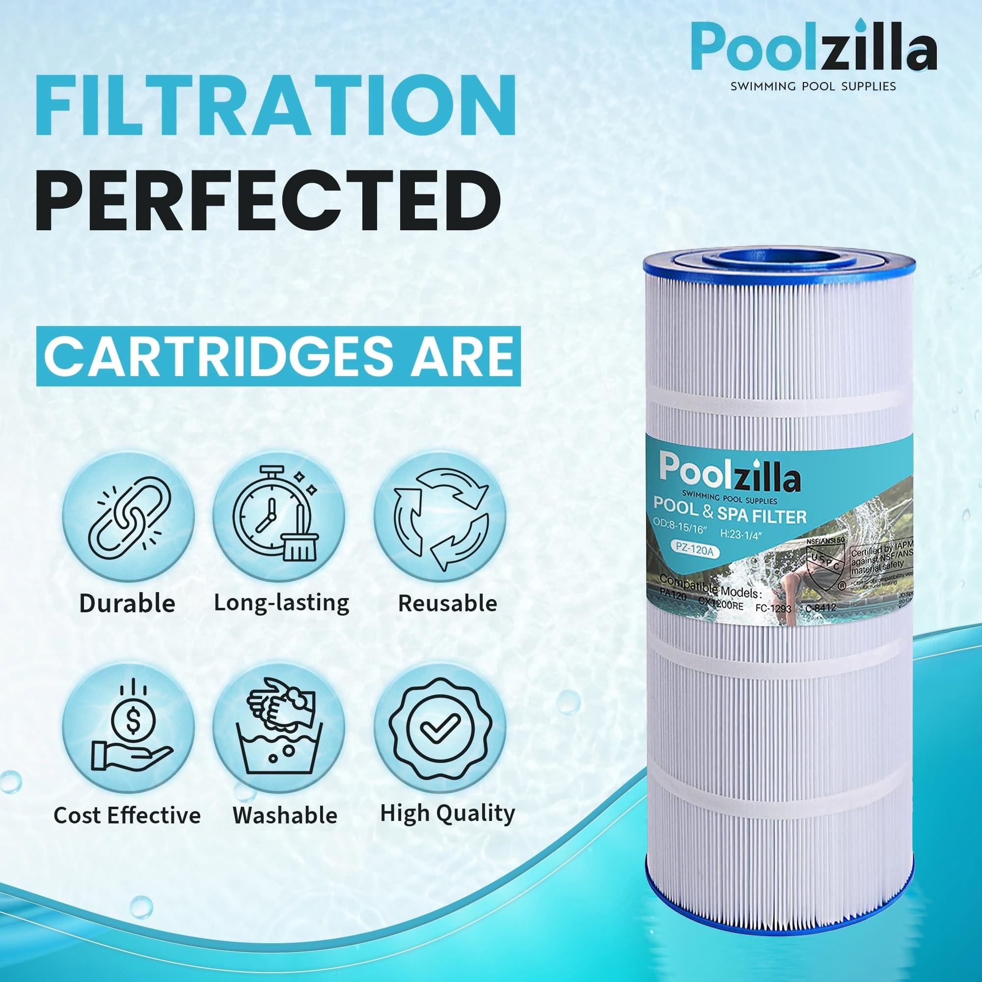 Poolzilla cartridge installed in pump housing showing restored circulation benefit