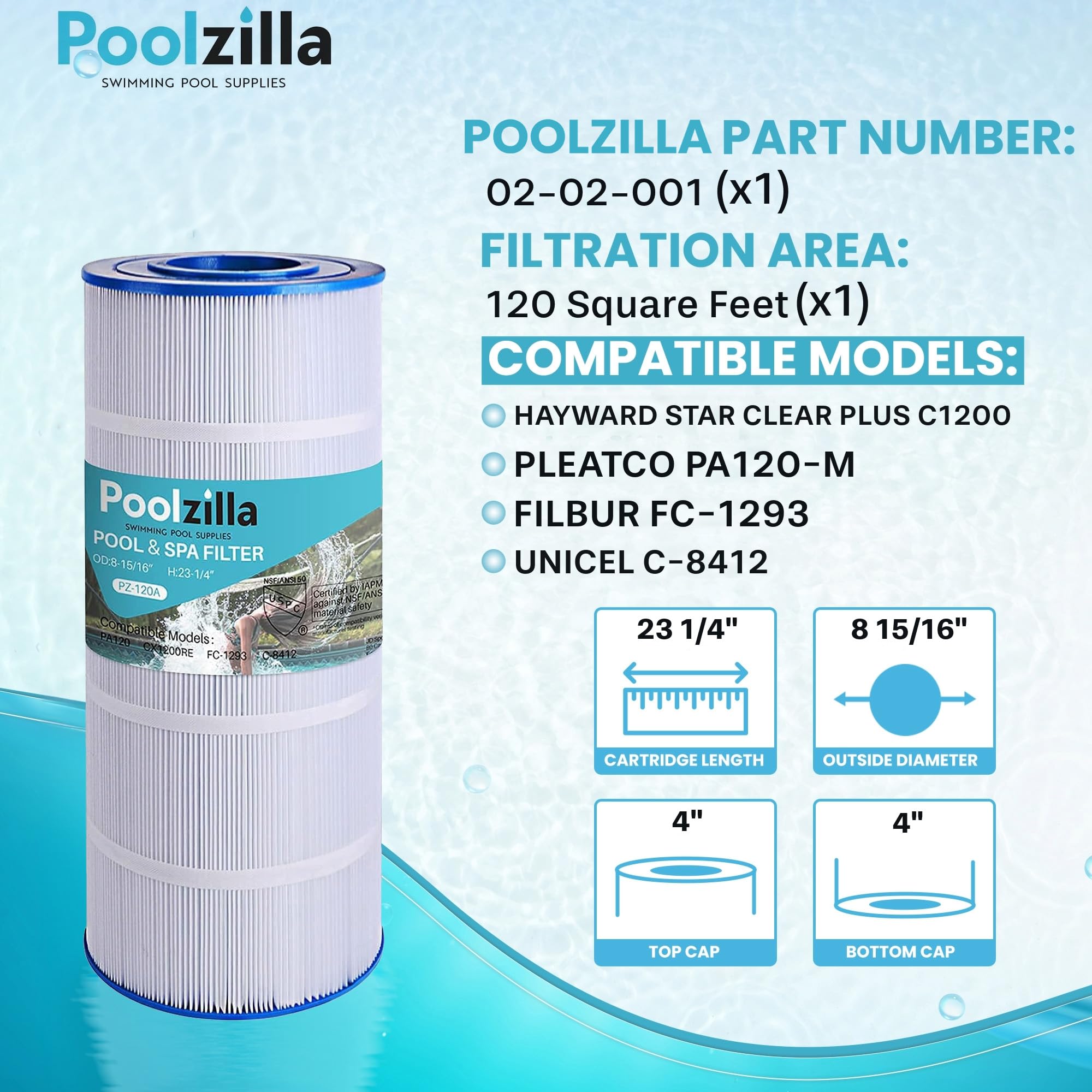 Poolzilla top opening detail showing secure seal and easy replacement benefit