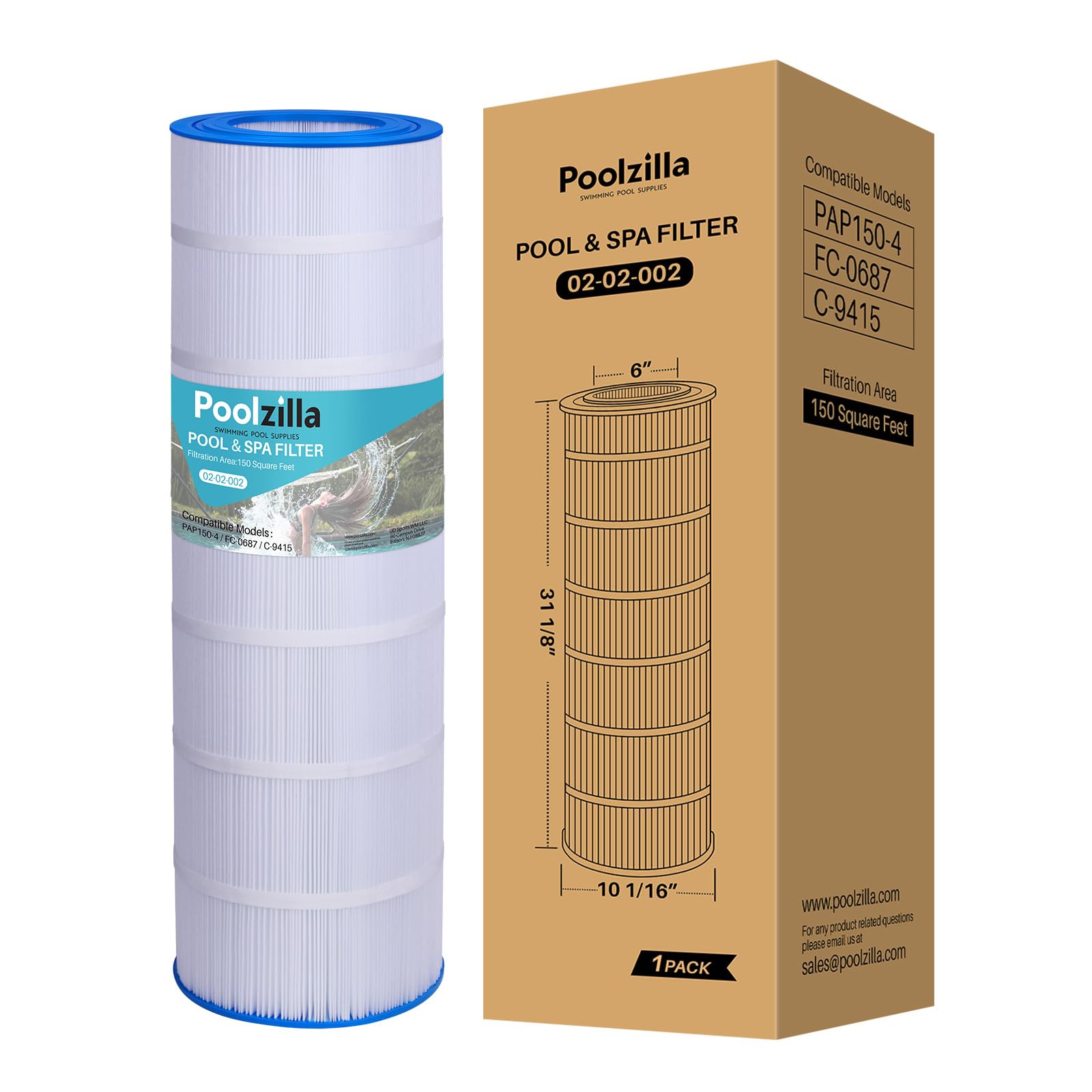 Poolzilla front packaging showing model fit and quick benefit