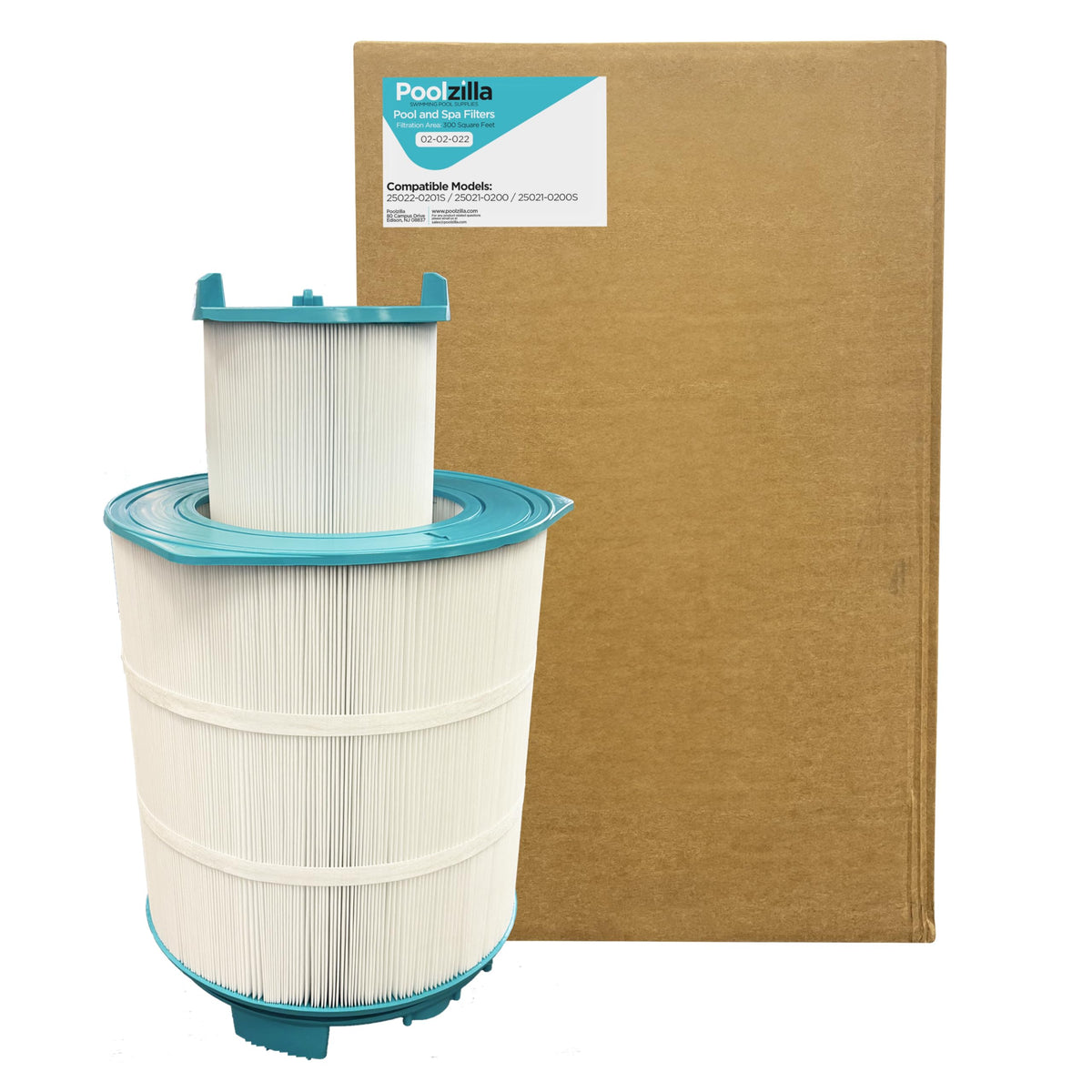 Poolzilla front view showing filter set packaging and clear compatibility benefit