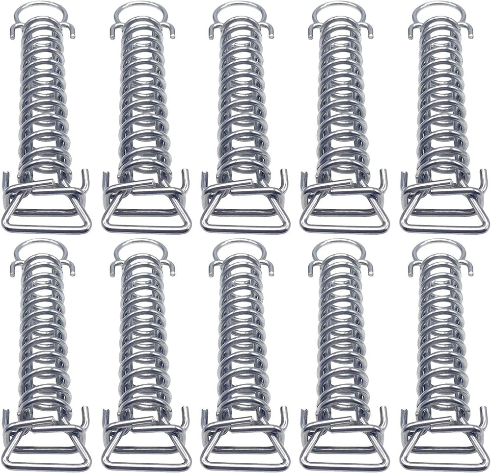 Poolzilla front packaging showing ten stainless steel springs and durability benefit
