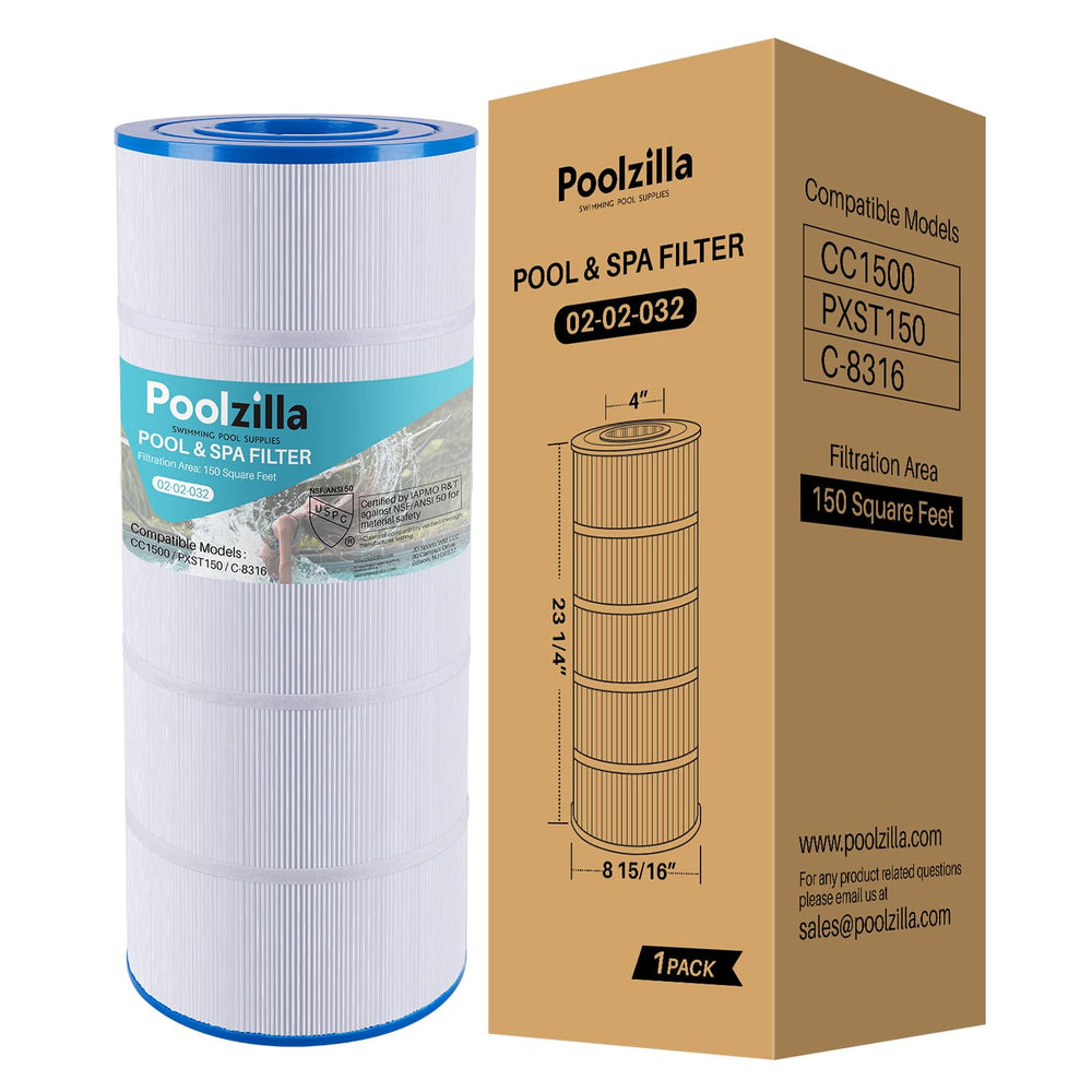Poolzilla front view filter cartridge showing form and fit for easy replacement