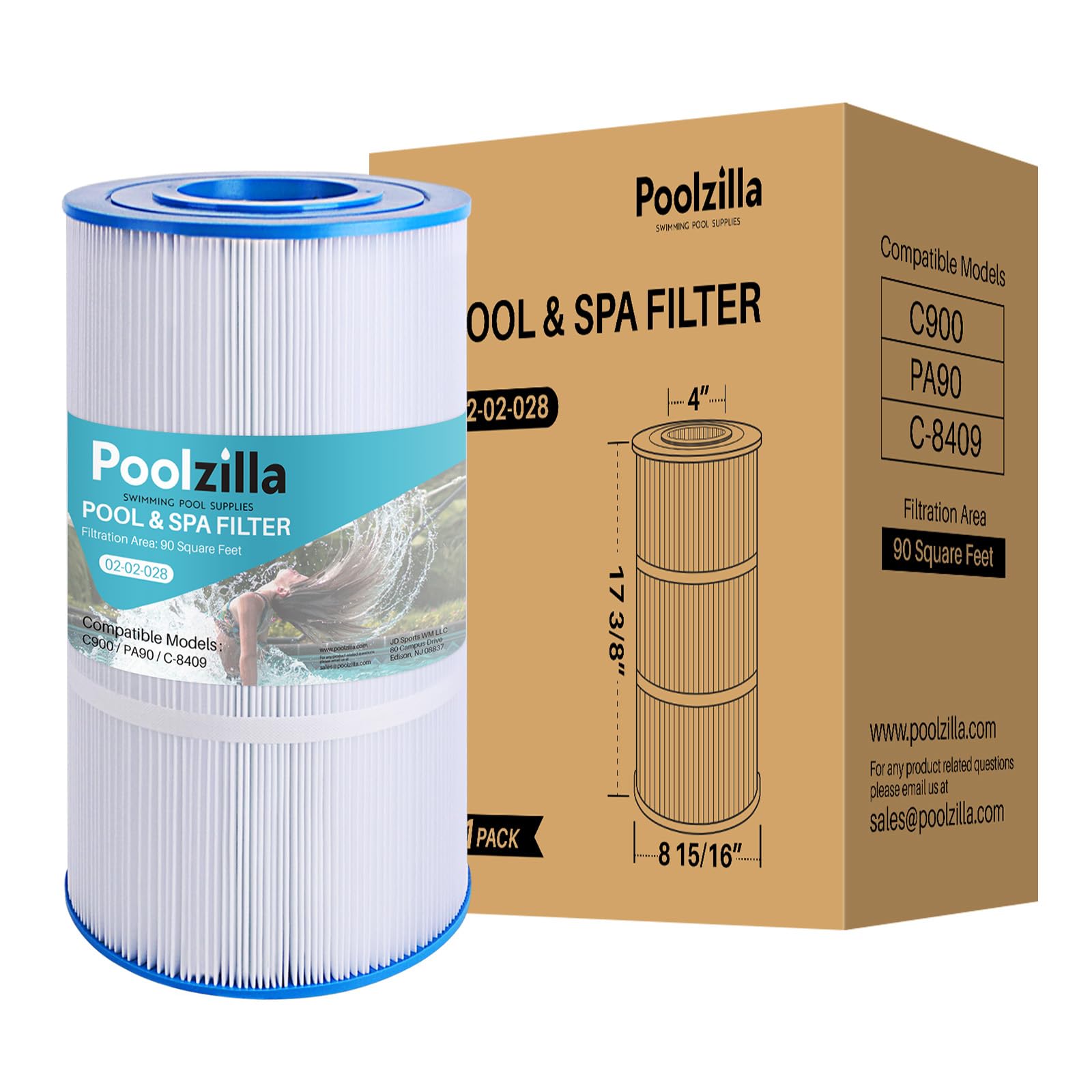 Poolzilla front view showing cartridge and fit for quick replacement benefit