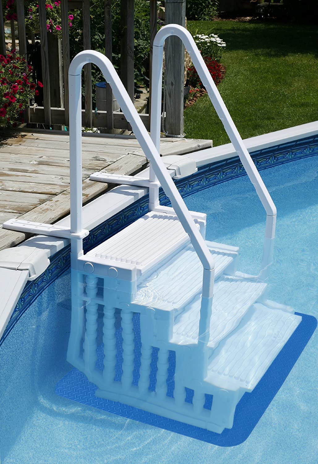 Poolzilla mat used indoors by shower showing versatile non-slip protection