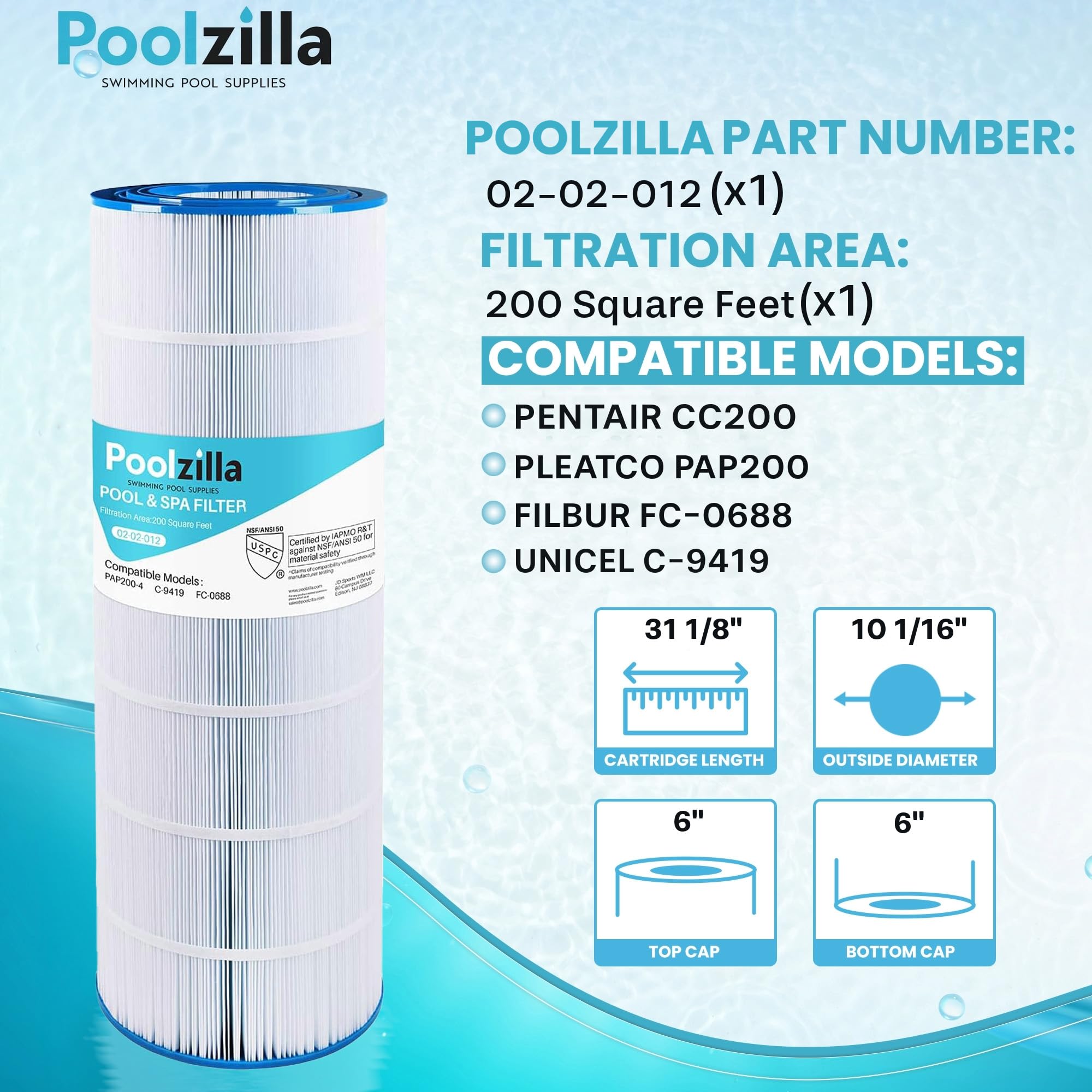 Poolzilla close-up of pleated media highlighting durable filtration benefit