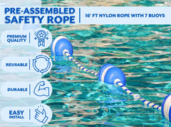 Poolzilla rope fiber weave close-up demonstrating chemical-resistant nylon strength