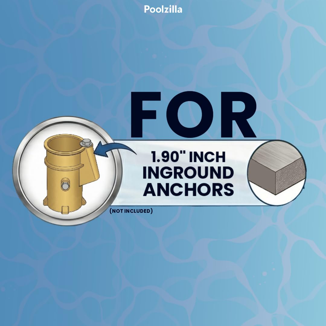 Poolzilla salt-safe mounting hardware laid out to show included corrosion-resistant parts