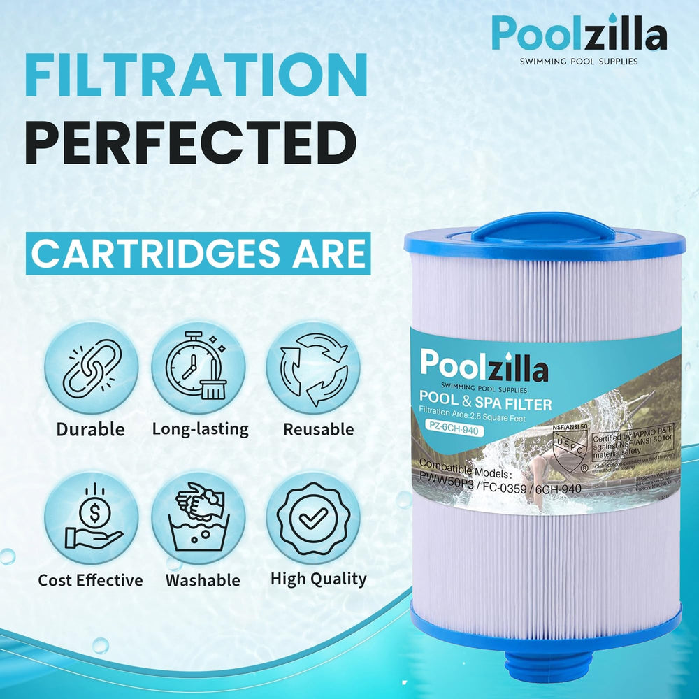 Poolzilla next to a tape measure showing 7 5/8" length scale