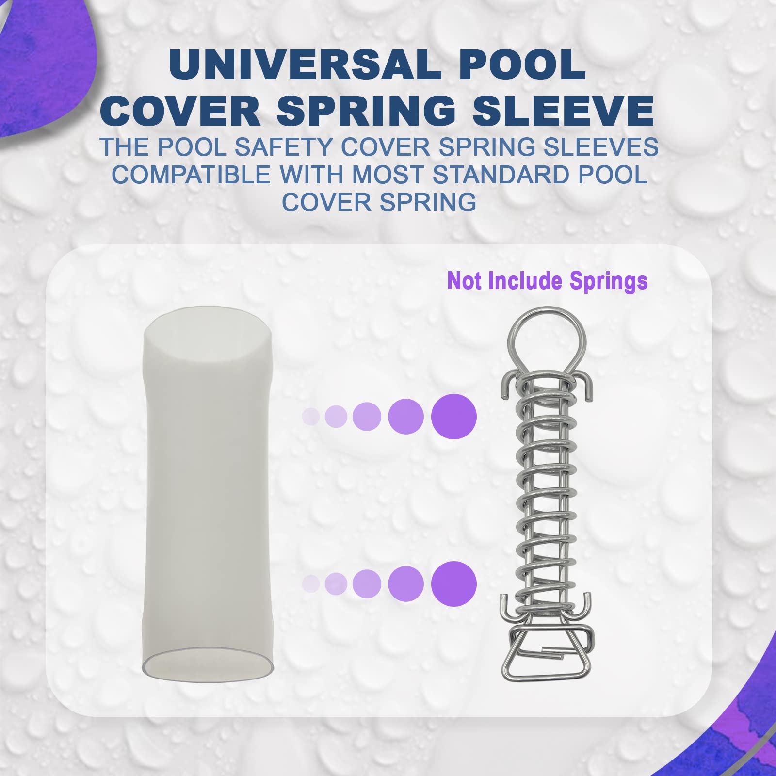 Poolzilla sleeve fitted on pool spring showing secure coverage and deck protection