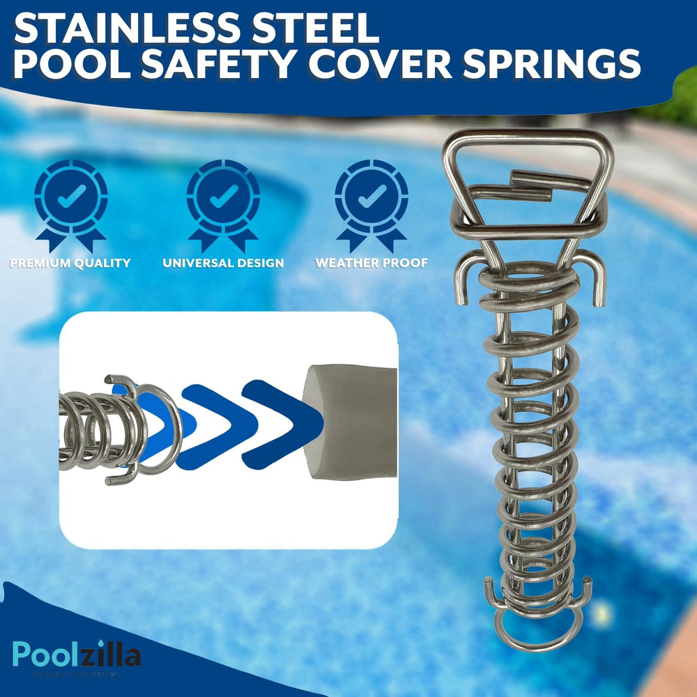 Poolzilla springs held in hand to show scale and easy-install benefit