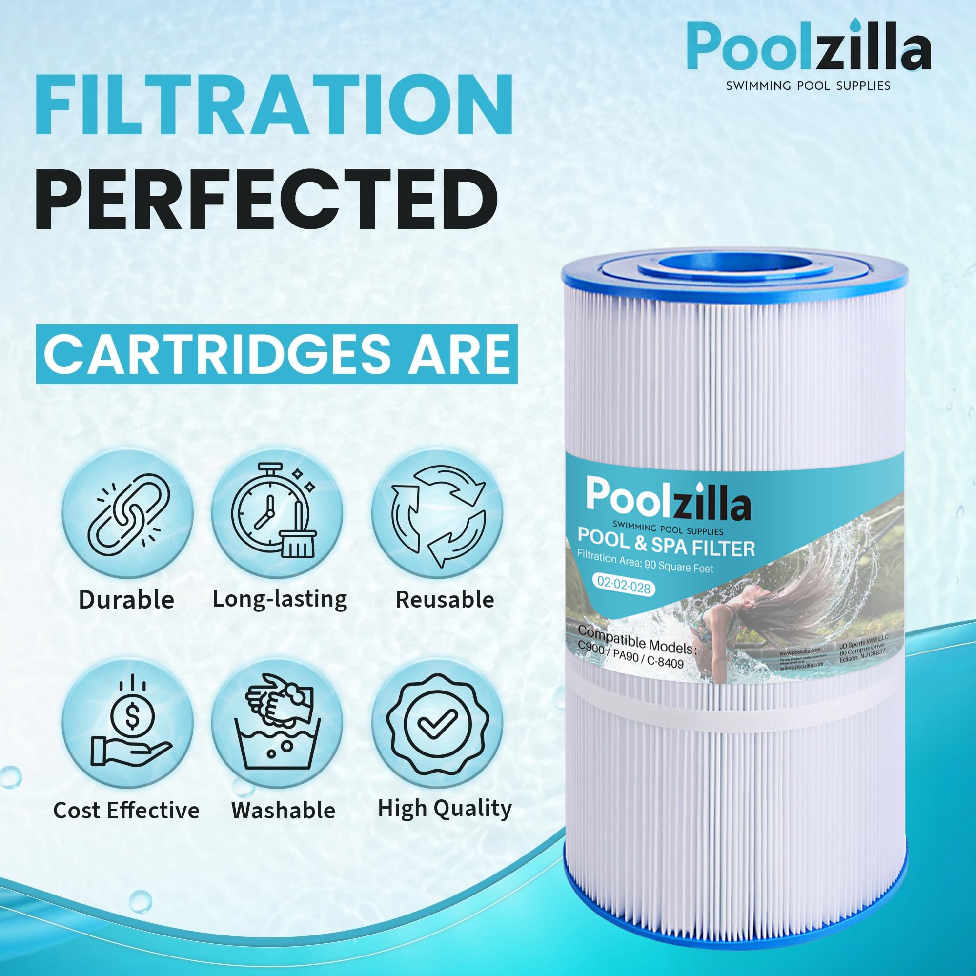 Poolzilla top opening gasket detail showing secure seal reduces leaks